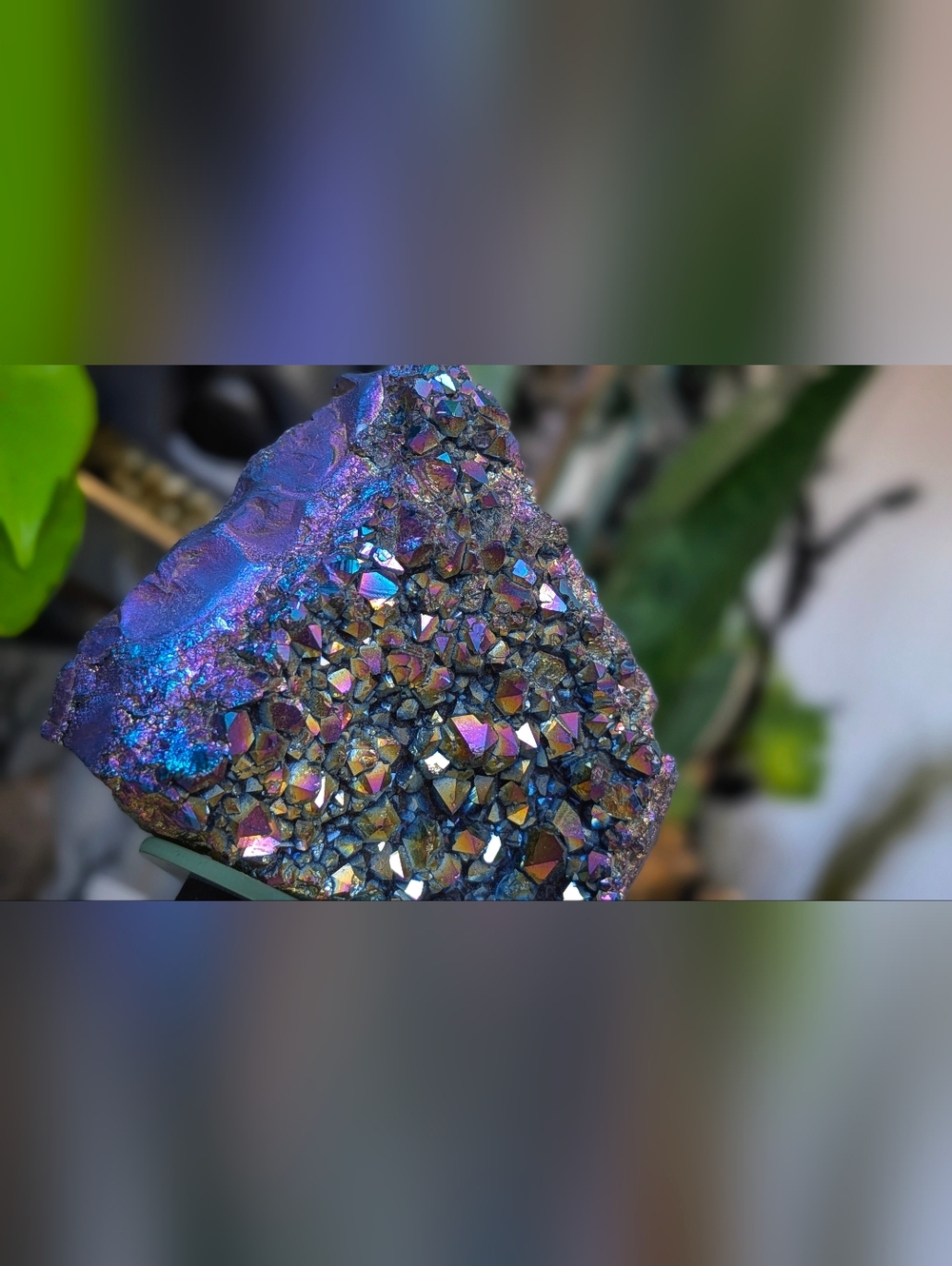 Rainbow Aura Electroplated Amethyst Crystal Cluster - Picture 4 of 13